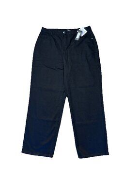 Nasty Gal Jeans Women Plus Sz 14 Black Denim Wide Leg High Rise Cotton NEW NWT